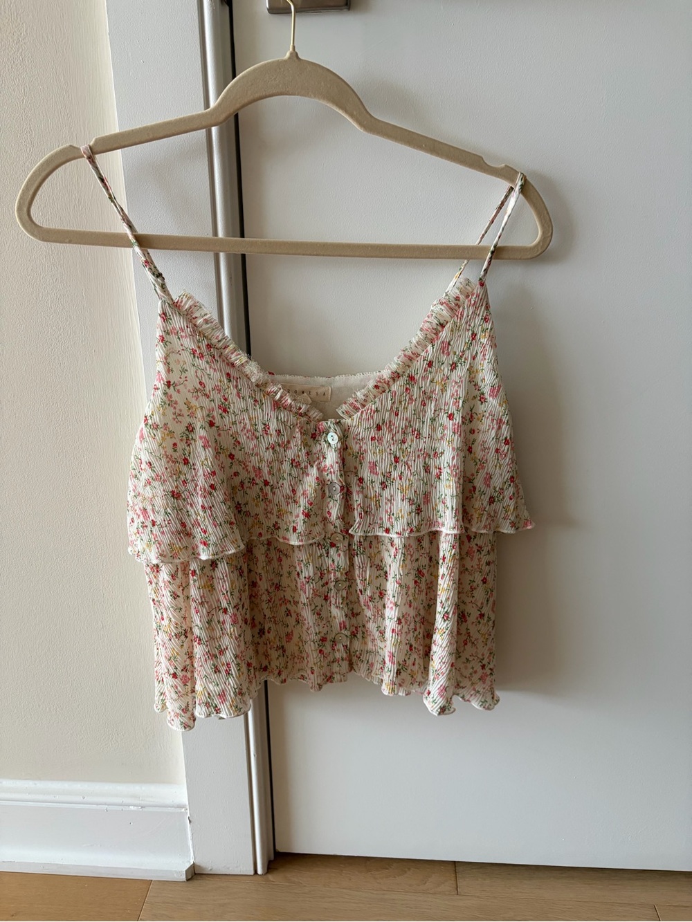 Promesa Cream Cami with Pink Floral Print